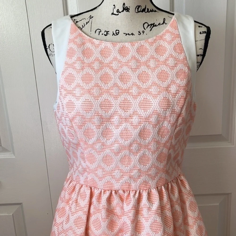 Jessica Simpson Sherbet Orange Jacquard dress 10 - Picture 3 of 9